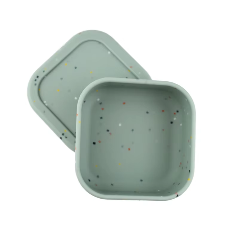 Terrazzo lunchbox set in saliegroen