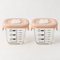 Glazen babyvoedingspotjes met perzik siliconen deksel, 180 ml