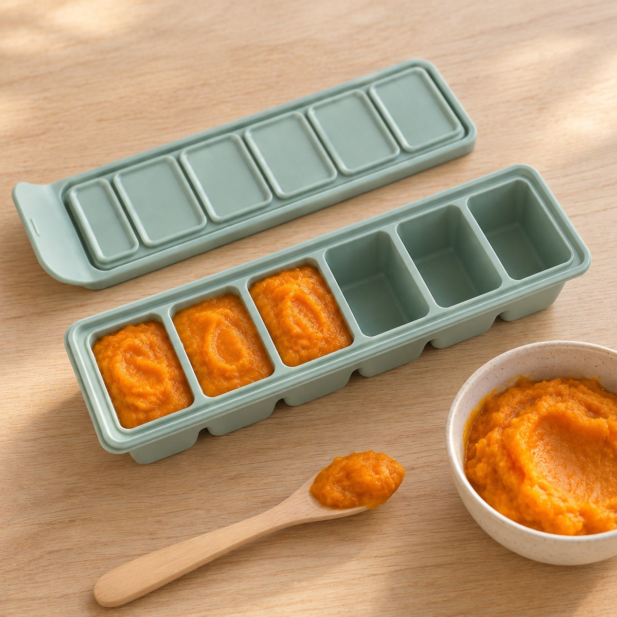 Vriestray vullen met verse pompoenpuree
